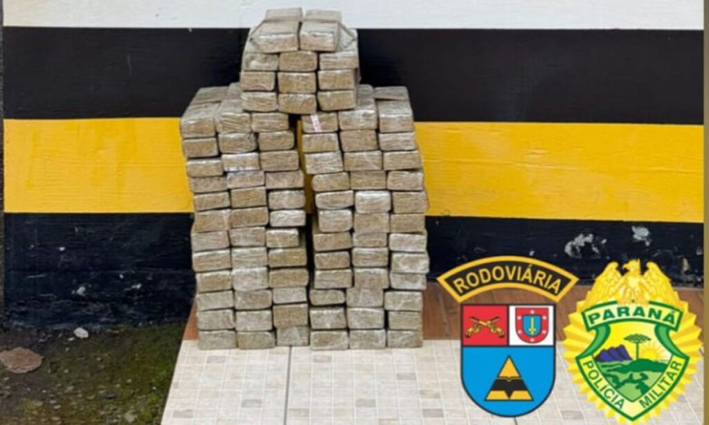 Homem é preso e menor apreendido após serem flagrados com mais de 50 kg de maconha 2 O homem e o menor disseram a polícia que adquiriram a maconha em Foz do Iguaçu e levariam até Chapecó