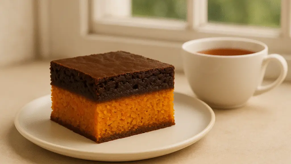 Bolo de cenoura com cobertura de brownie 3 bolo