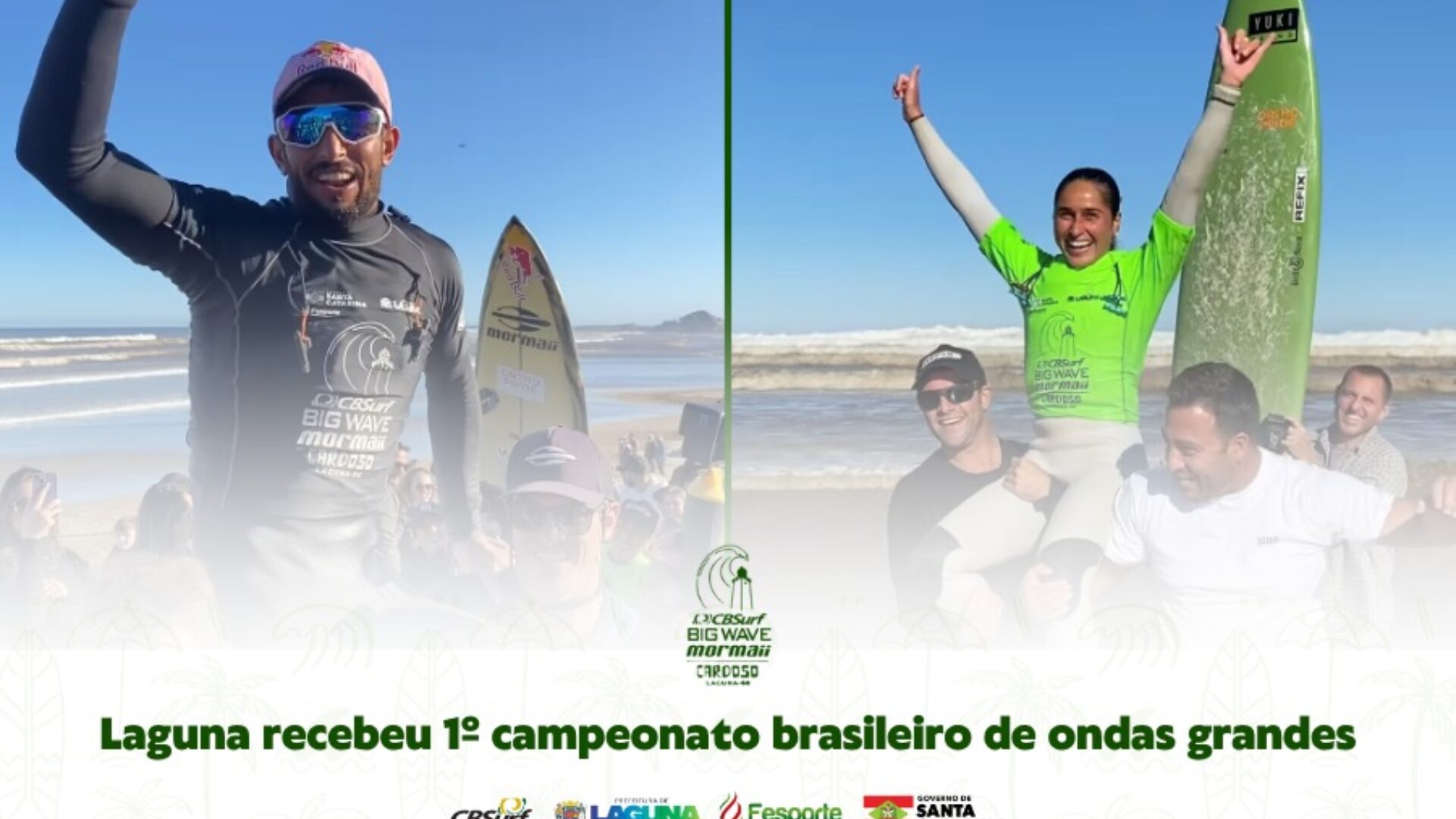 Primeiros campeões do campeonato brasileiro de ondas grandes em Laguna