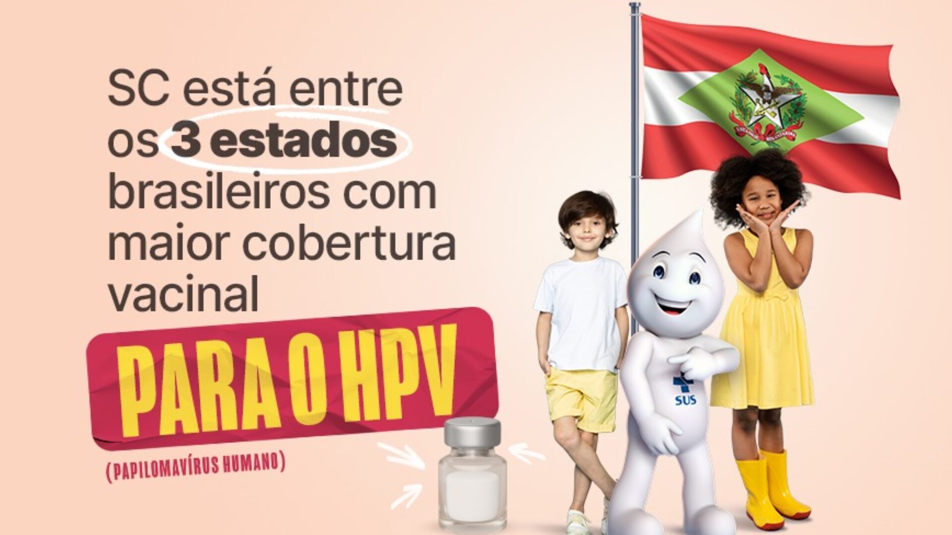 Santa Catarina está entre os três estados brasileiros com maior cobertura vacinal para o HPV