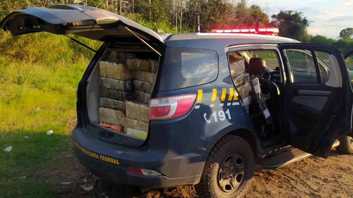 Cerca 500kg de maconha são localizados pela PRF às margens da BR-282