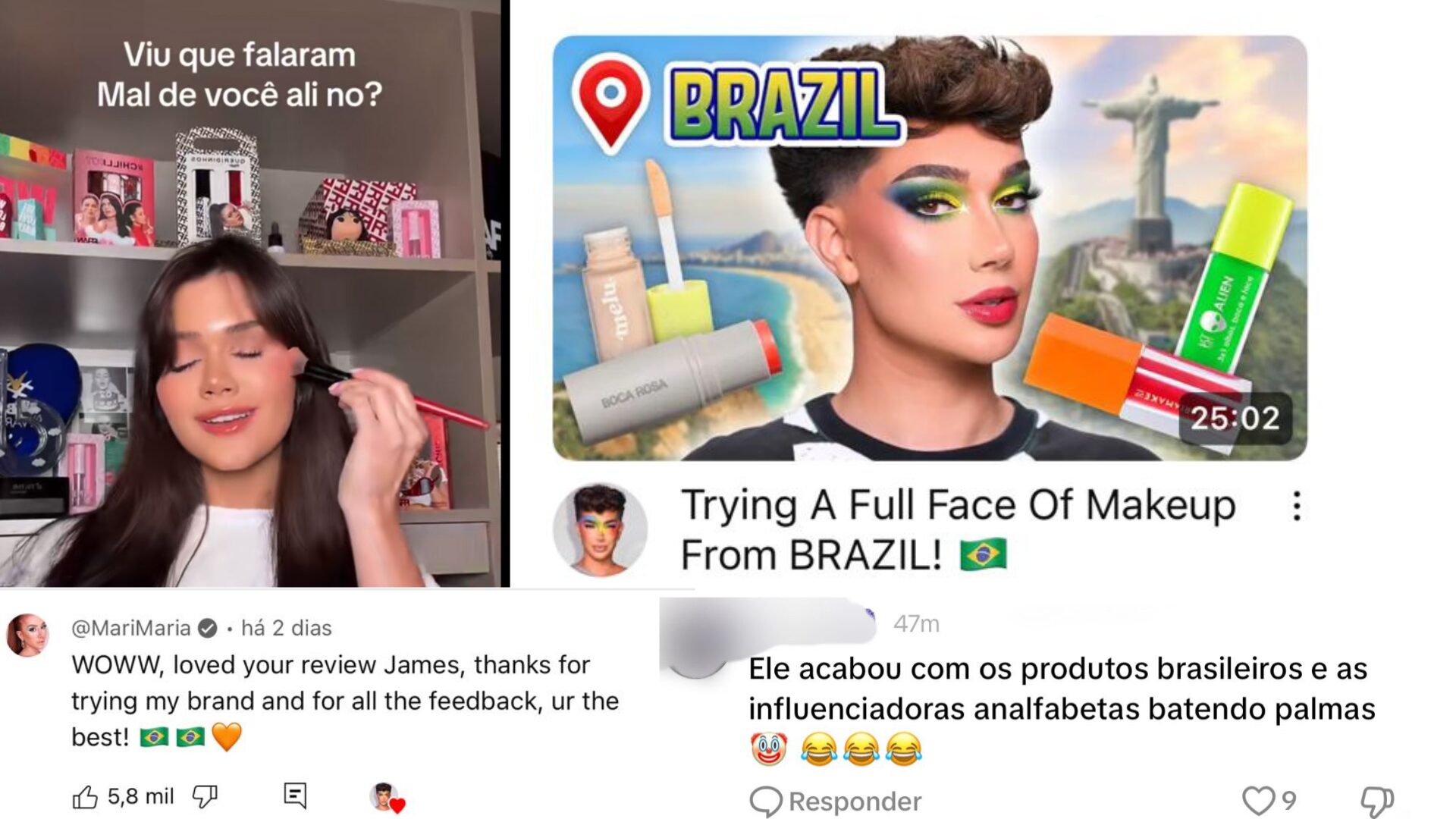 Influenciador James Charles critica maquiagens brasileiras