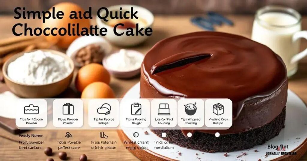 Receita de bolo de chocolate simples e rápida de fazer