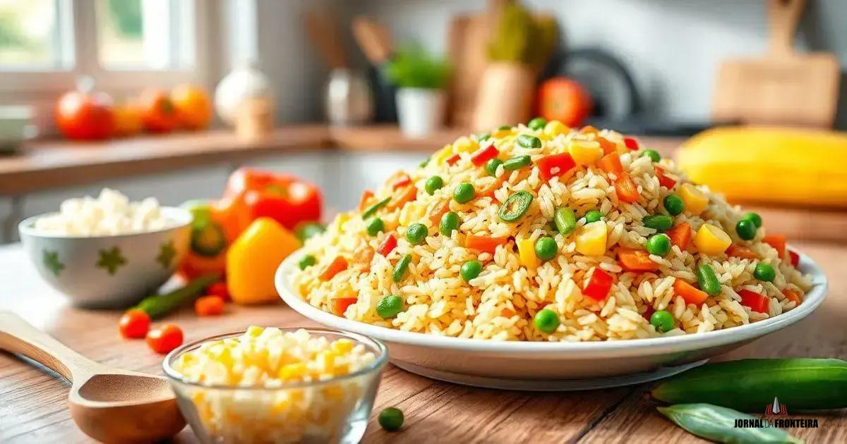 Receita fácil de arroz com legumes para o almoço