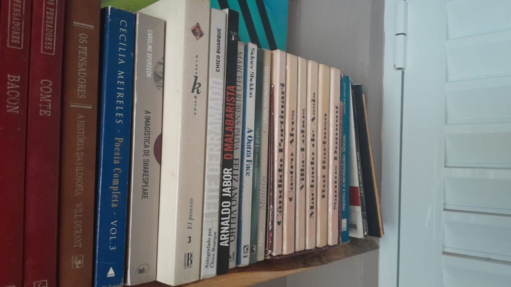 a group of books on a shelf