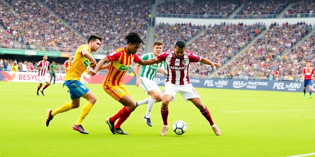 Jogadores de Athletico-PR e Rio Branco-PR em ação.