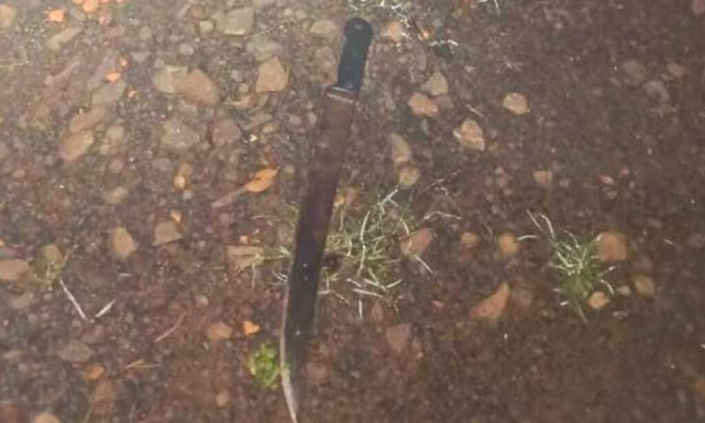 O enteado agrediu o padrasto com golpes de facão após um desentendimento pela venda de um aparelho celular