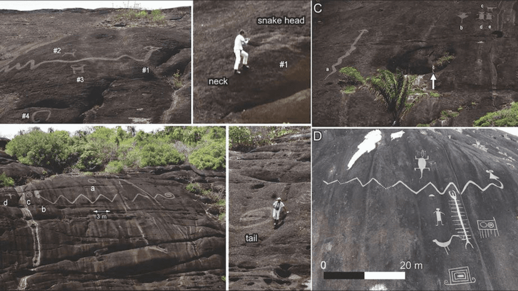Descoberta incrível: Pinturas rupestres apontam a existência de cobras gigantes no passado remoto da América do Sul 2 pinturas rupestres 1