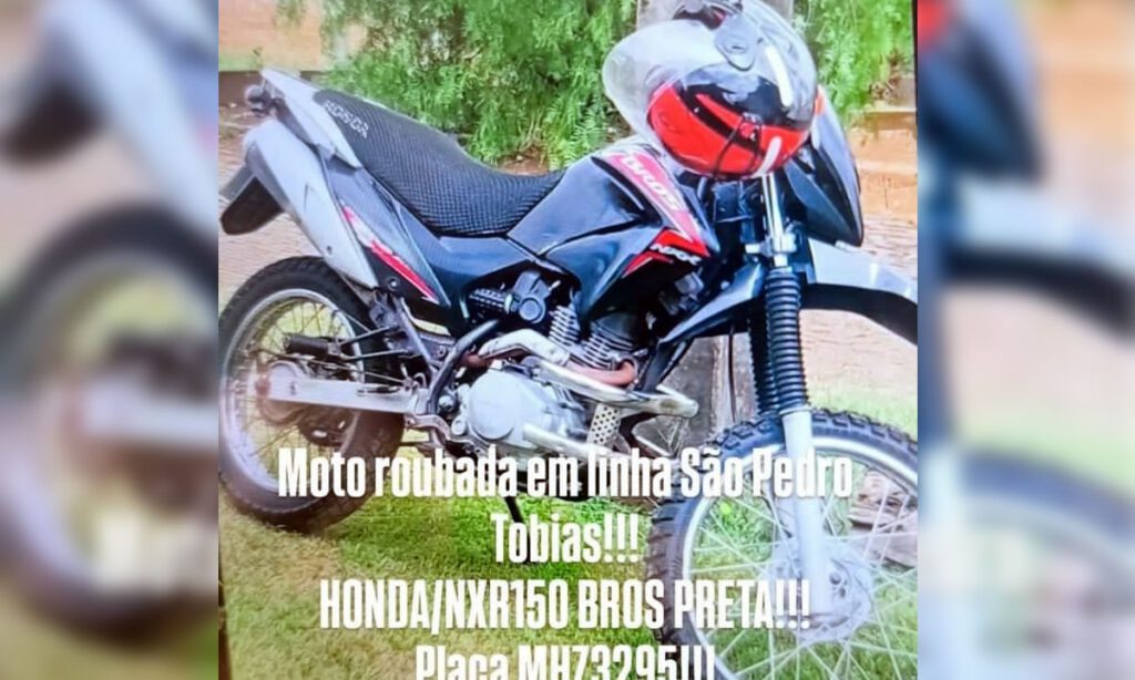 Motocicleta Honda XR foi furtada na manhã desta terça-feira, no Distrito de São Pedro Tobias