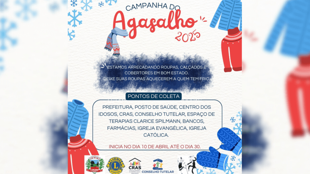 Campanha do Agasalho de Guarujá do Sul vai até 30 de abril 2 A campanha é uma iniciativa importante que promove a solidariedade e o apoio mútuo na comunidade