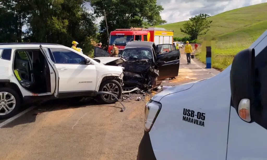 O acidente ocorreu na tarde deste domingo. Segundo os Bombeiros as nove pessoas feridas foram encaminhadas ao hospital