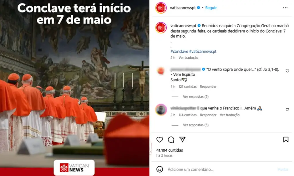 Conclave para eleger o novo Papa começa em 7 de maio 2 Não há previsão para a conclusão do Conclave. Há entre os cardeais eleitores, aqueles que esperam um Conclave curto, considerando também o Jubileu em andamento