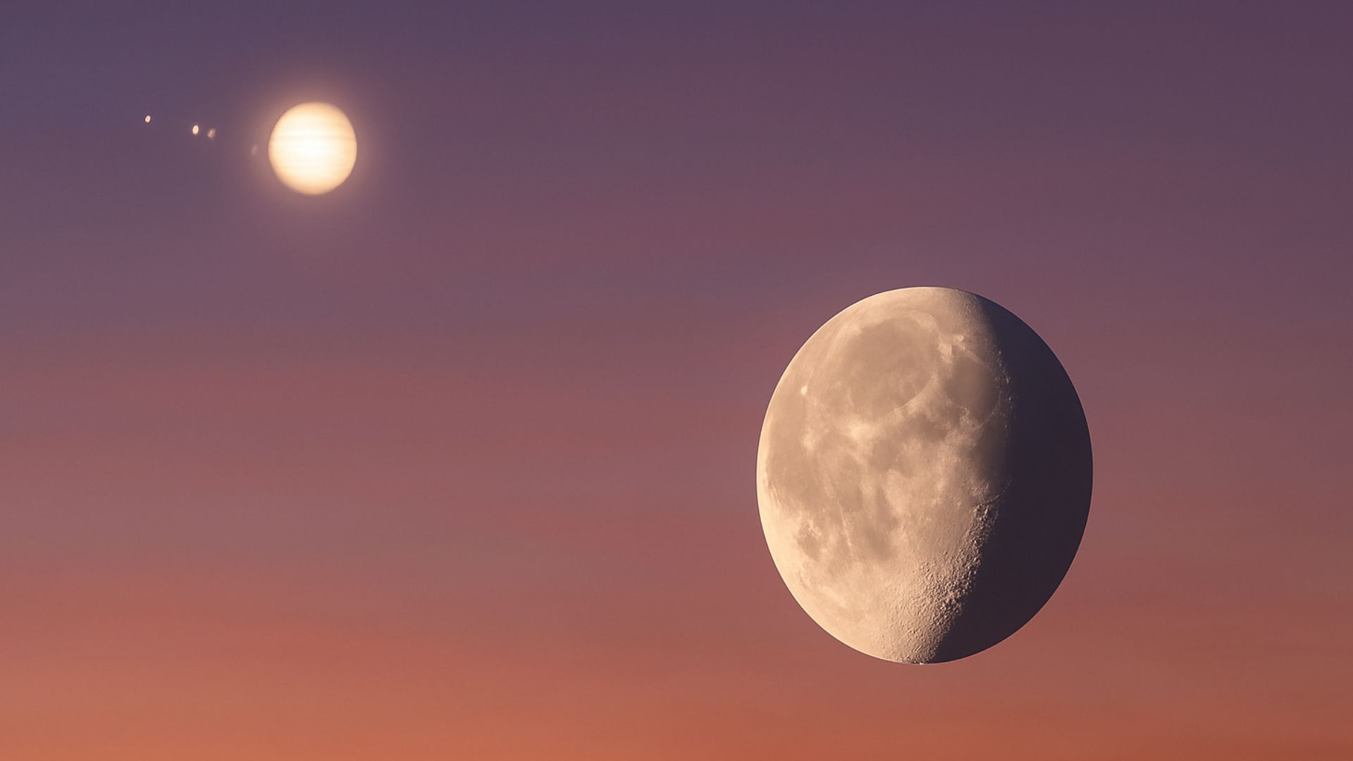 Lua e Júpiter farão encontro raro no céu hoje!