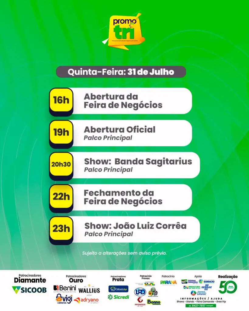 Promotri 2025 a expo que vai agitar a Tri Fronteira de 31 de julho a 3 de agosto 3 promotri