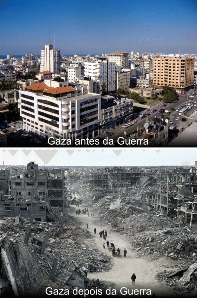 A devastação da guerra: Veja fotos da Faixa de Gaza antes e depois - impressionante 3 faixa de gaza 3 1