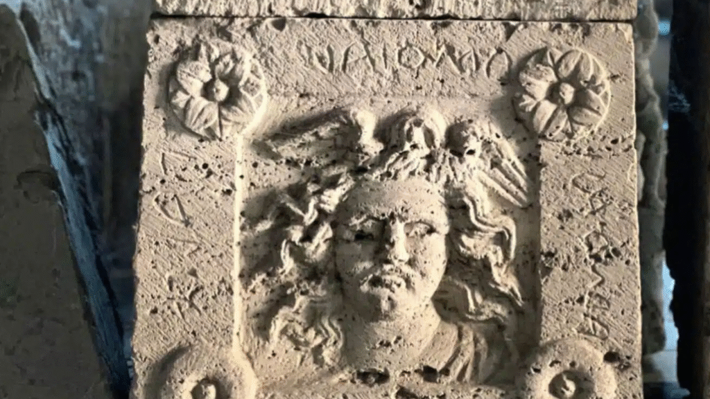 Urna com cabeça de Medusa desafia tradições funerárias na Itália