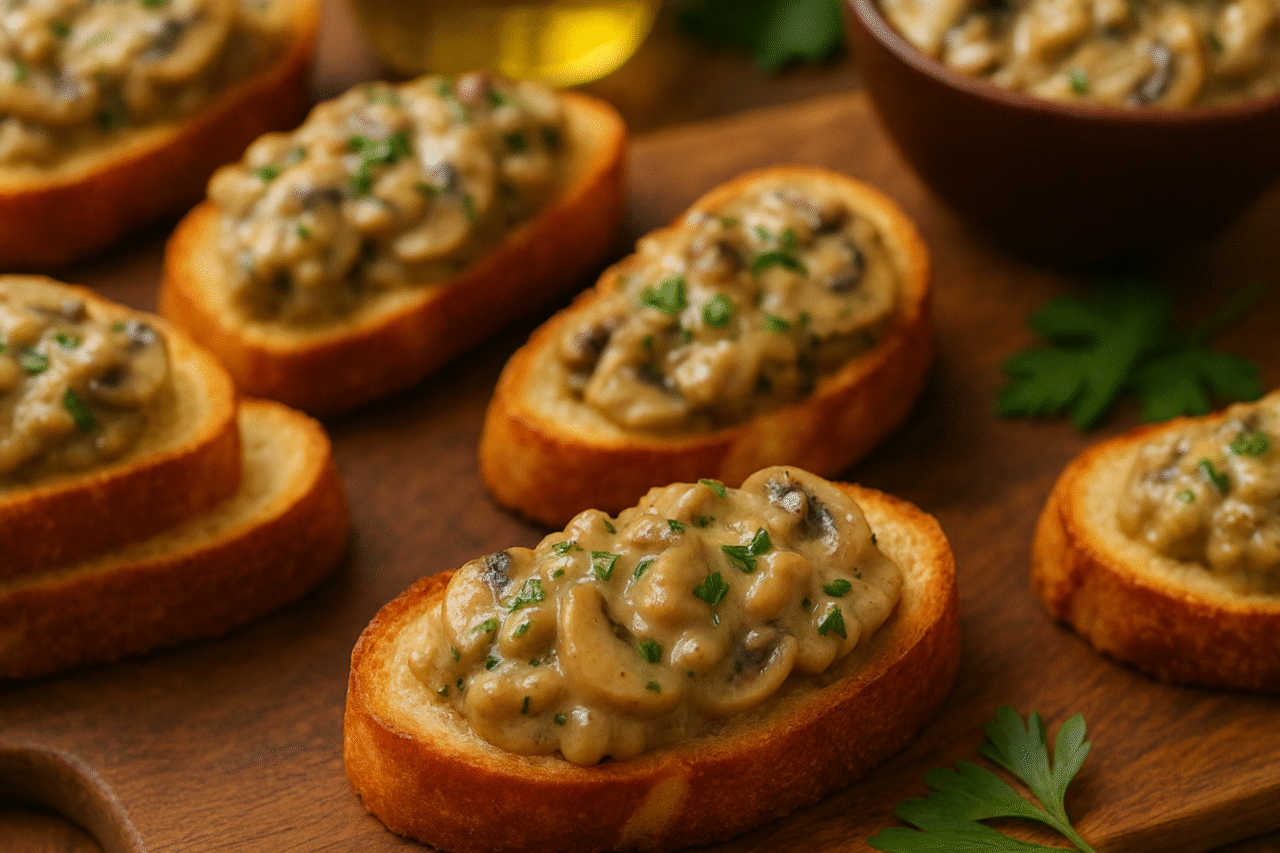 Bruschettas ao Molho de Cogumelos: sabor sofisticado em cada mordida 3 Bruschettas ao Molho de Cogumelos: sabor sofisticado em cada mordida