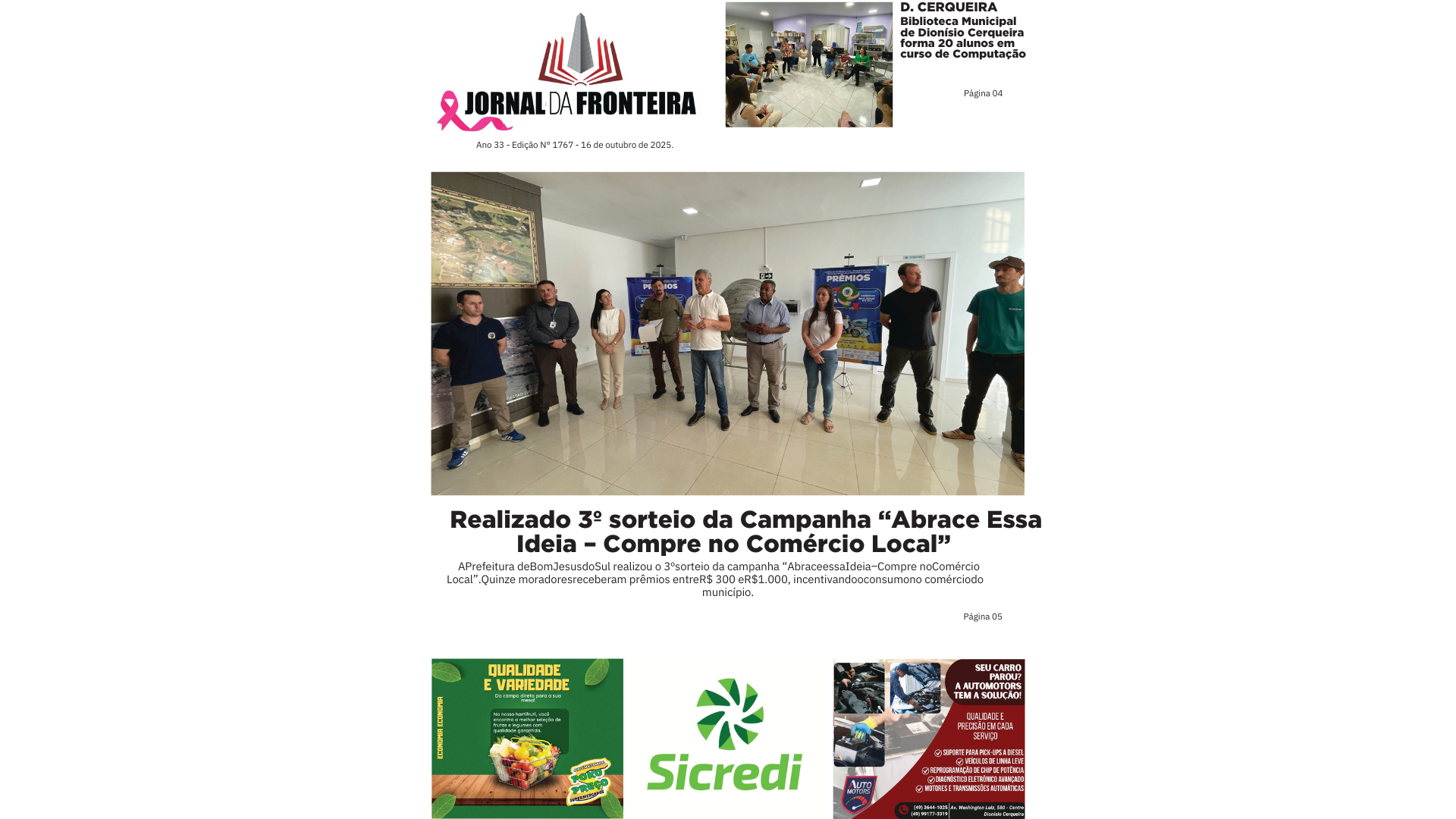 Edição 1767 – quinta 16 de outubro de 2025