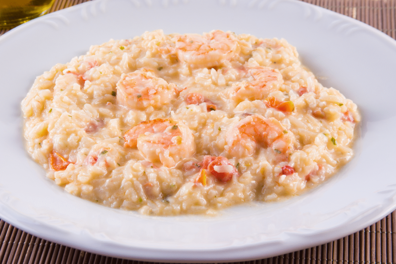 Receita de risoto de camarão cremoso
