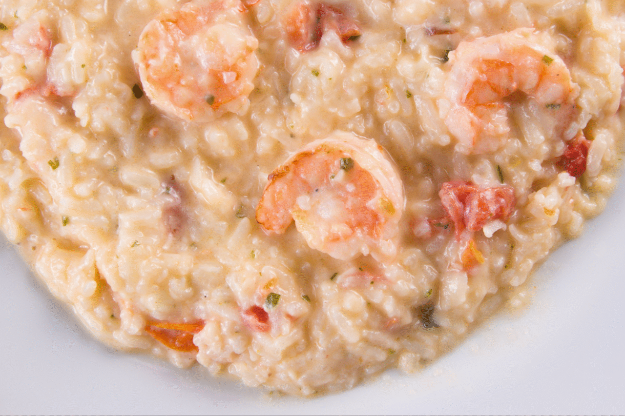 Receita de risoto de camarão cremoso