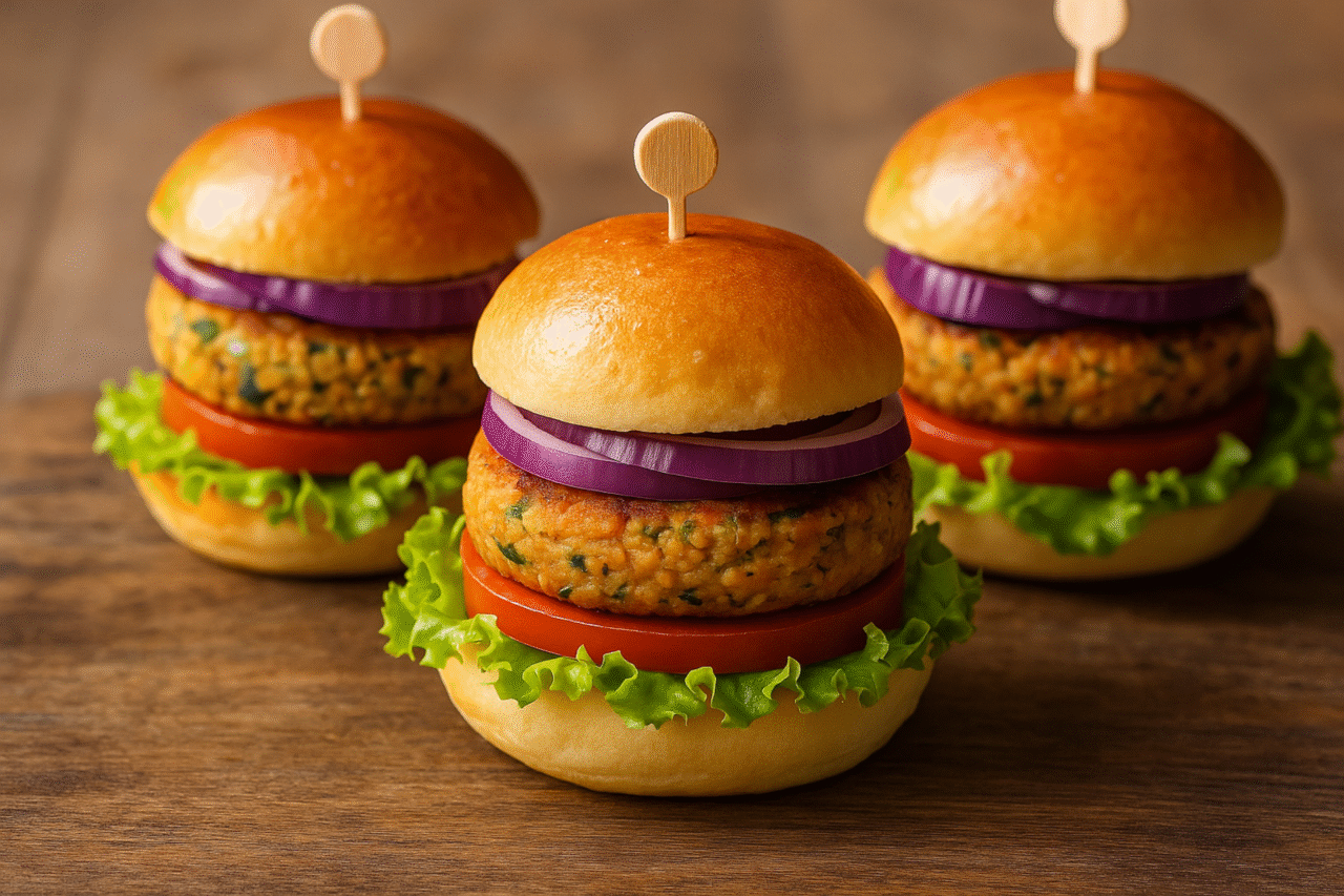Hambúrguer de grão-de-bico: sabor saudável, proteína vegetal e textura irresistível 1 Heloisa L 24 4