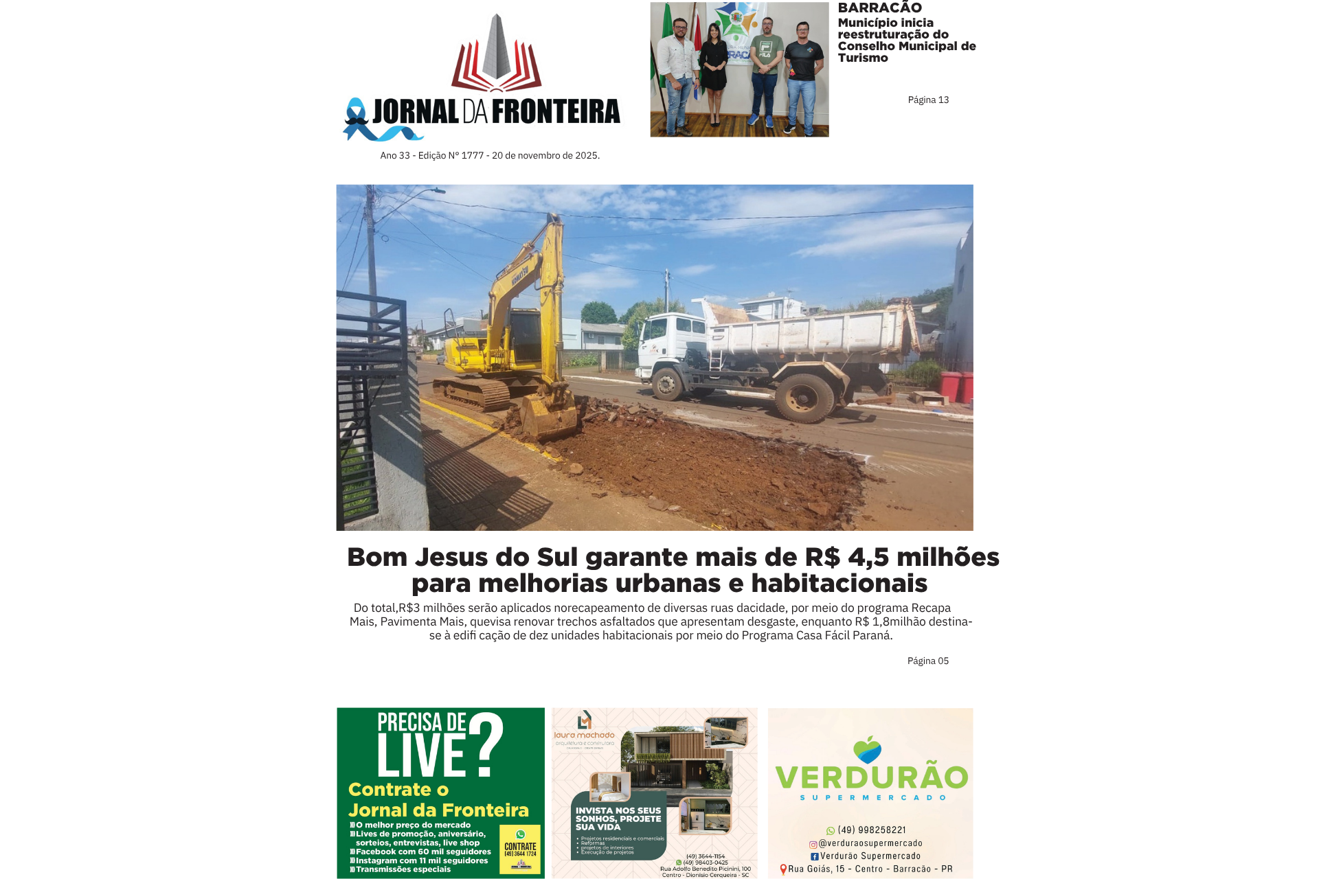 Edição 1777 – quinta 20 de novembro de 2025