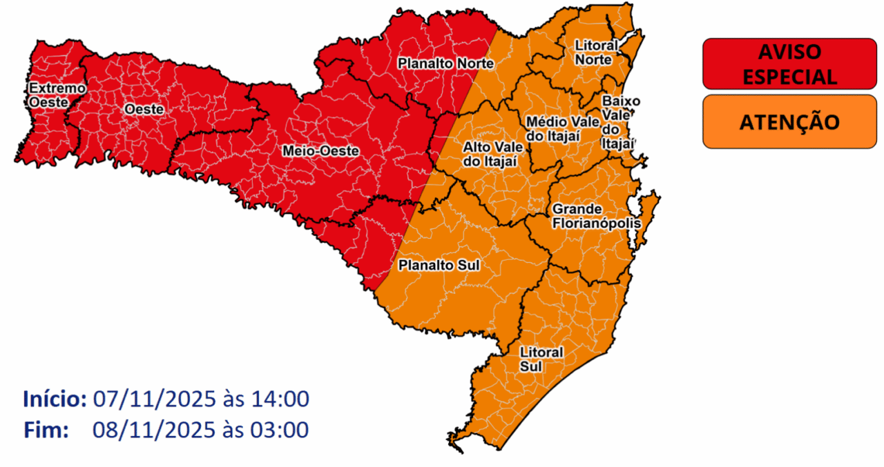 Ciclone Extratropical provocará temporais e ventos fortes em SC 3 Proteção e Defesa Civil alerta para ocorrências associadas a destelhamentos, danos na rede elétrica, queda de galhos e árvores, alagamentos e enxurradas devido ao Ciclone
