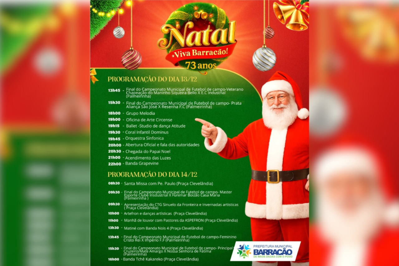 Barracão celebra 73 anos com festa na Praça Clevelândia e show do Grupo Tchê Kakareko 3 Barracão celebra 73 anos com festa na Praça Clevelândia e show do Grupo Tchê Kakareko