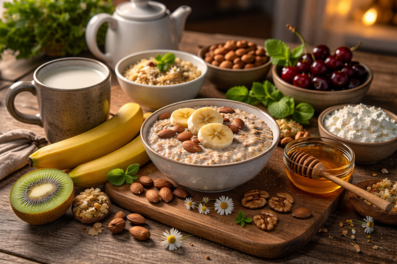 O que comer à noite para dormir melhor: alimentos que ajudam o corpo a relaxar naturalmente 24 Heloisa L 98 2