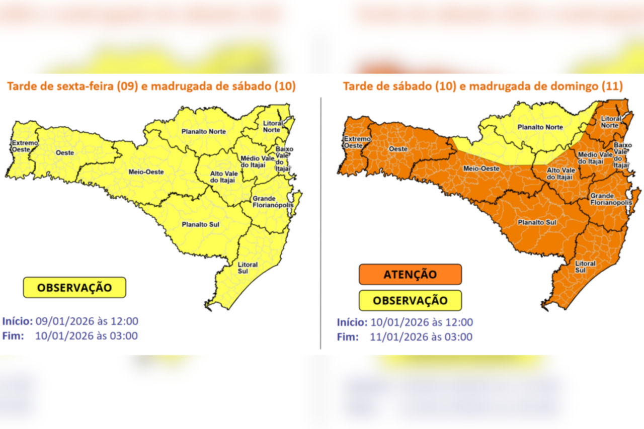 Ciclone extratropical intensifica risco de temporais e enxurradas em Santa Catarina no fim de semana 3 ciclone extratropical, temporais em santa catarina, enxurradas, defesa civil sc, previsão do tempo, calor intenso, granizo, ventos fortes, instabilidade climática, verão catarinense