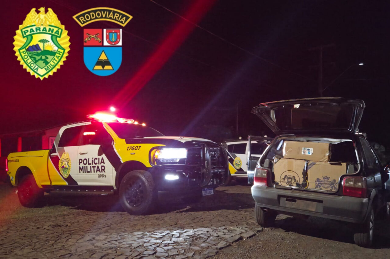 Veículo que saiu da Argentina carregado com cigarro contrabandeado é apreendido pela Rotam 1 gfbty