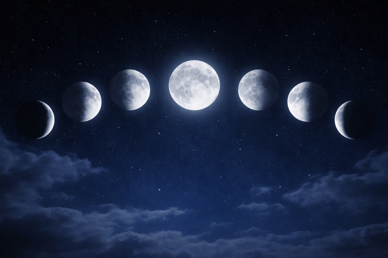 Calendário de fases da Lua de cada mês em 2026 1 Calendário de fases da Lua de cada mês em 2026