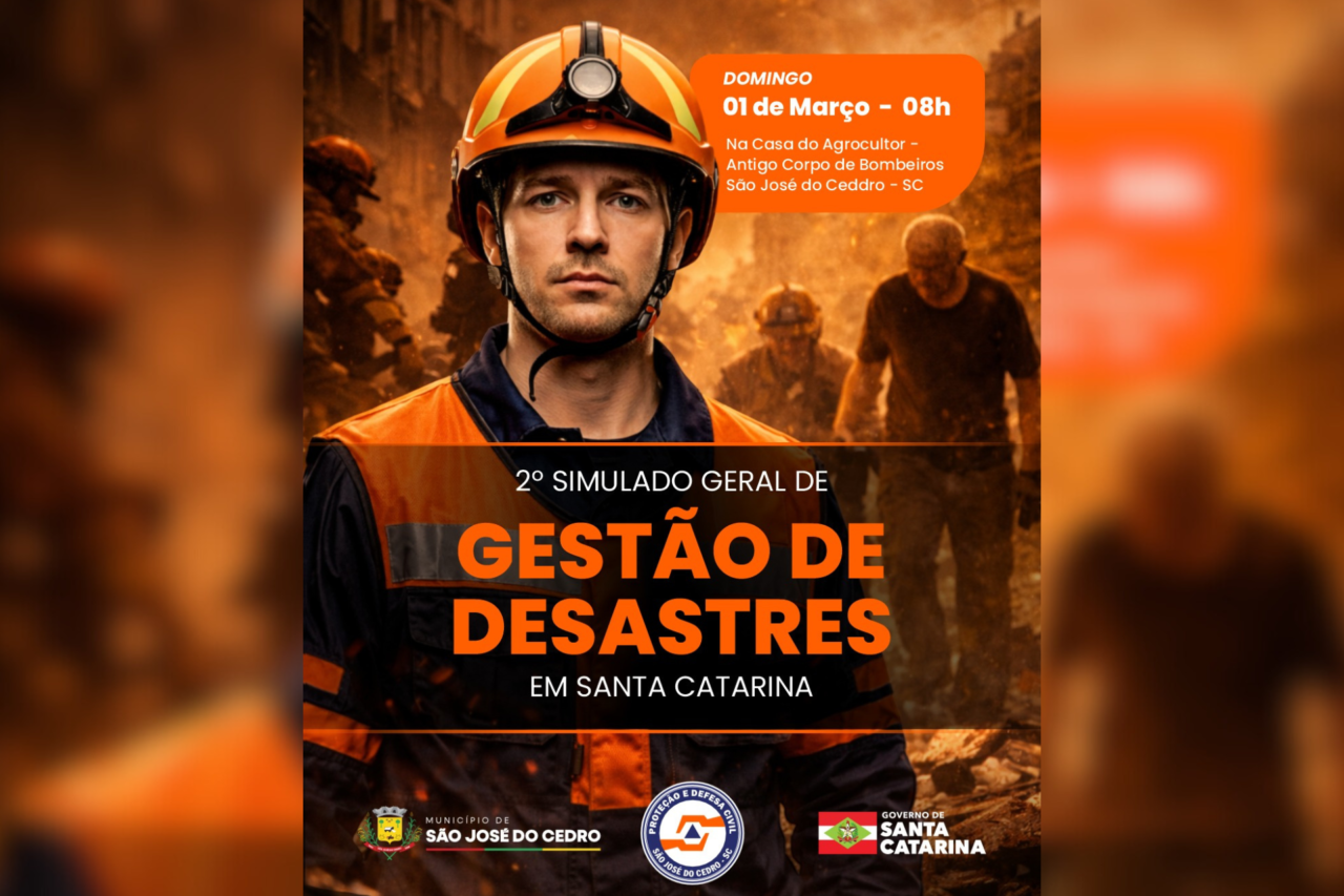 São José do Cedro promove 2º Simulado de Treinamento da Defesa Civil neste domingo 9 Município realiza simulado com Defesa Civil, Corpo de Bombeiros e GRAC para aprimorar protocolos e reforçar preparação diante de eventos climáticos adversos.