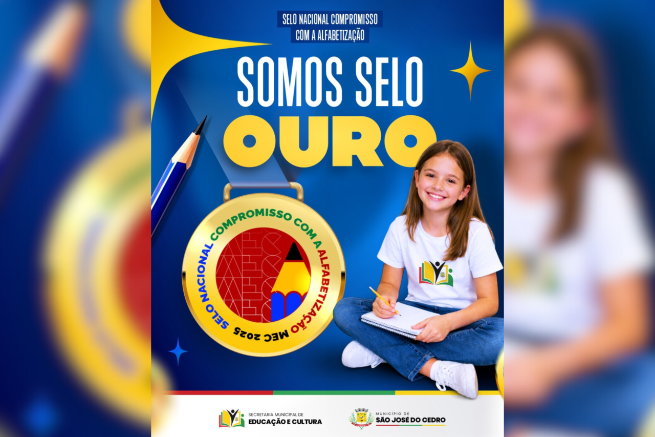 São José do Cedro conquista Selo Ouro no Programa Criança Alfabetizada 3 Com a pontuação de 141/150, o município de Cedro se destaca como referência em alfabetização, figurando em um grupo seleto de apenas duas cidades da regional a obter a graduação máxima