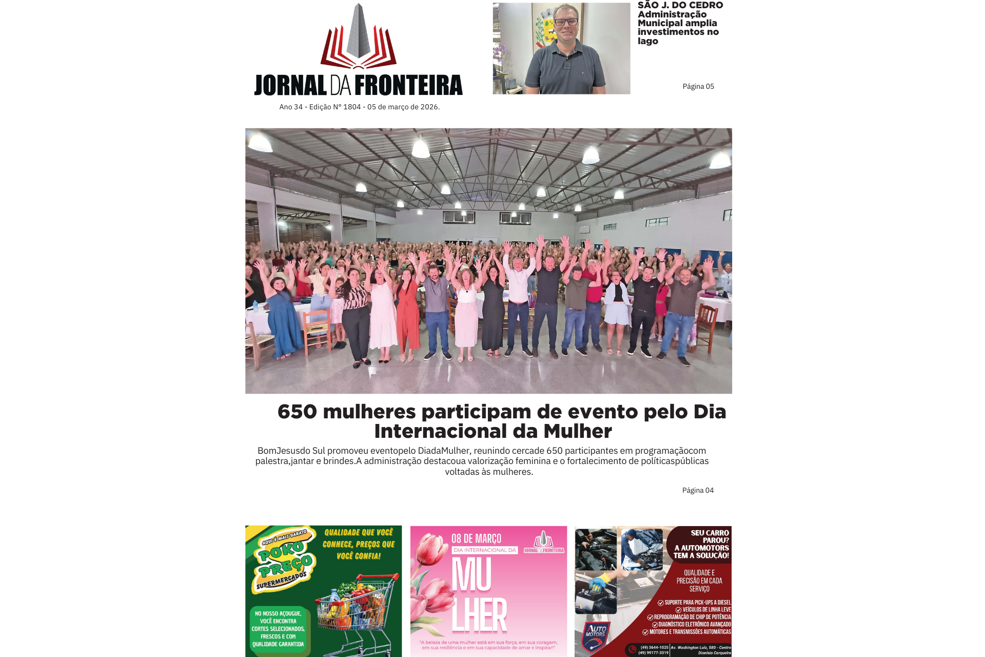 Edição 1804 – quinta 05 de março de 2026 4 Edição 1804 – quinta 05 de março de 2026