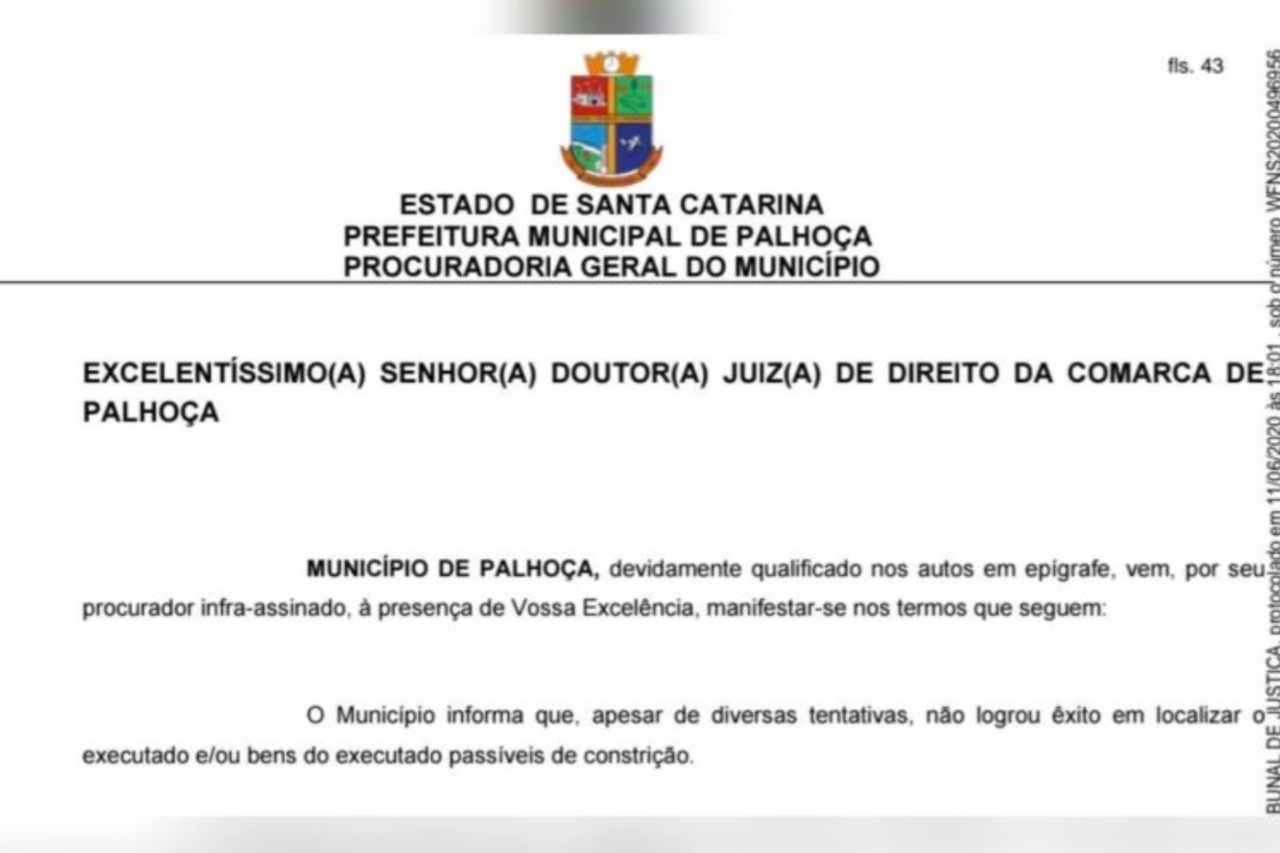 Prefeitura de Palhoça aparece como autora e ré em ação judicial e caso chama atenção da Justiça 5 crys 7 2