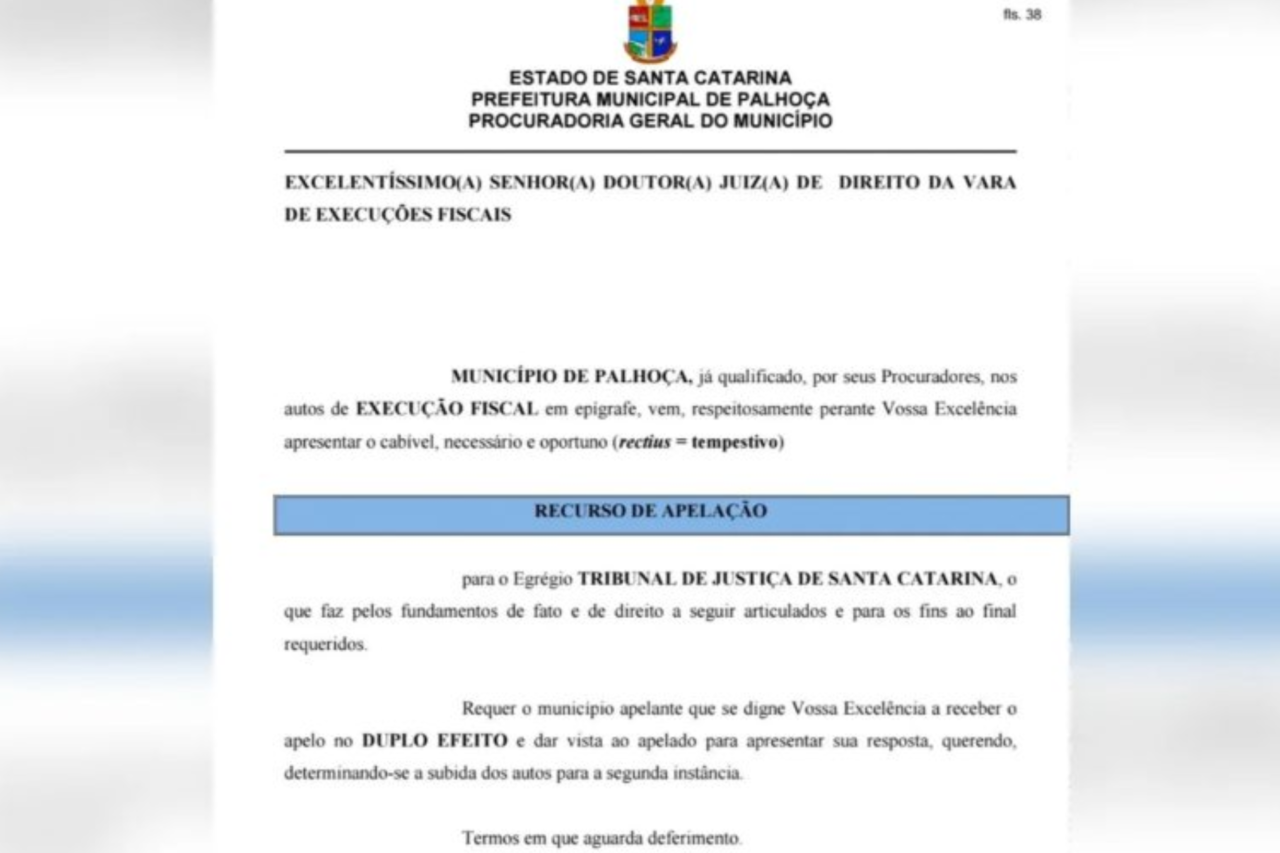 Prefeitura de Palhoça aparece como autora e ré em ação judicial e caso chama atenção da Justiça 3 crys 9 2