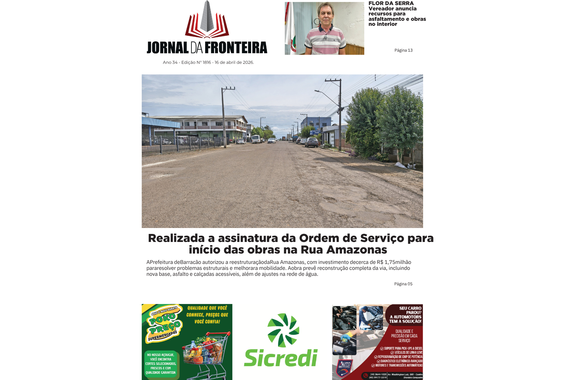 Edição 1816 – quinta 16 de abril de 2026 4 Edição 1816 – quinta 16 de abril de 2026