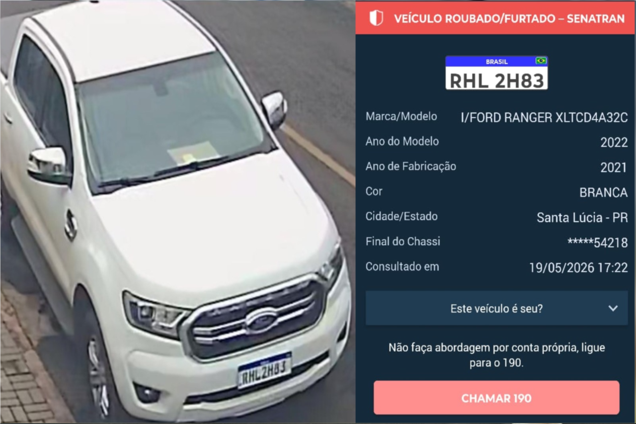 Bandidos armados com faca roubam camionete no centro de Barracão 3 Bandidos armados com faca roubam camionete no centro de Barracão