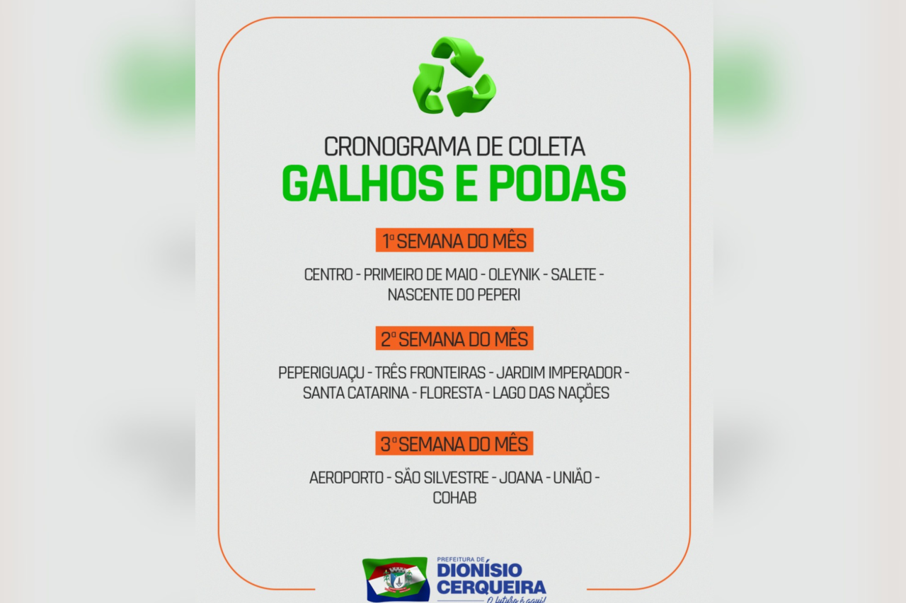 Dion&iacute;sio Cerqueira mant&eacute;m cronograma de limpeza urbana e recolhimento de galhos nos bairros
