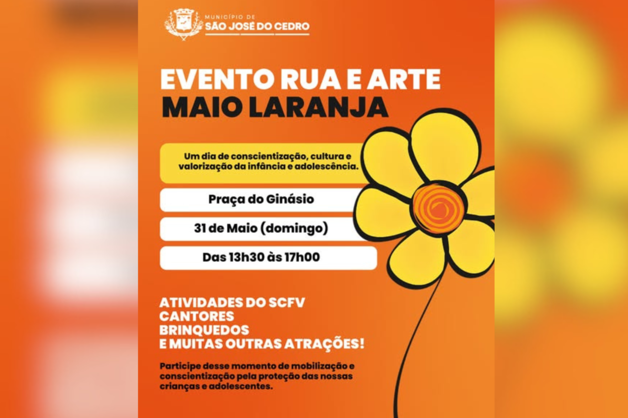 Munic&iacute;pio promove Rua e Arte &mdash; Maio Laranja de conscientiza&ccedil;&atilde;o e prote&ccedil;&atilde;o da inf&acirc;ncia
