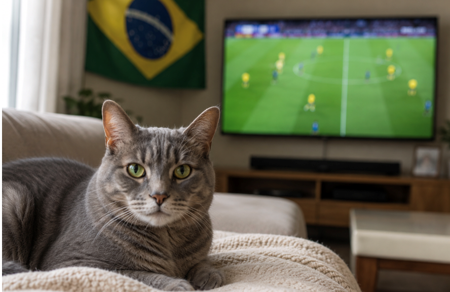 Estresse dos jogos da Copa pode provocar crises urinárias em gatos, alertam veterinários 1 gato copa do mundo