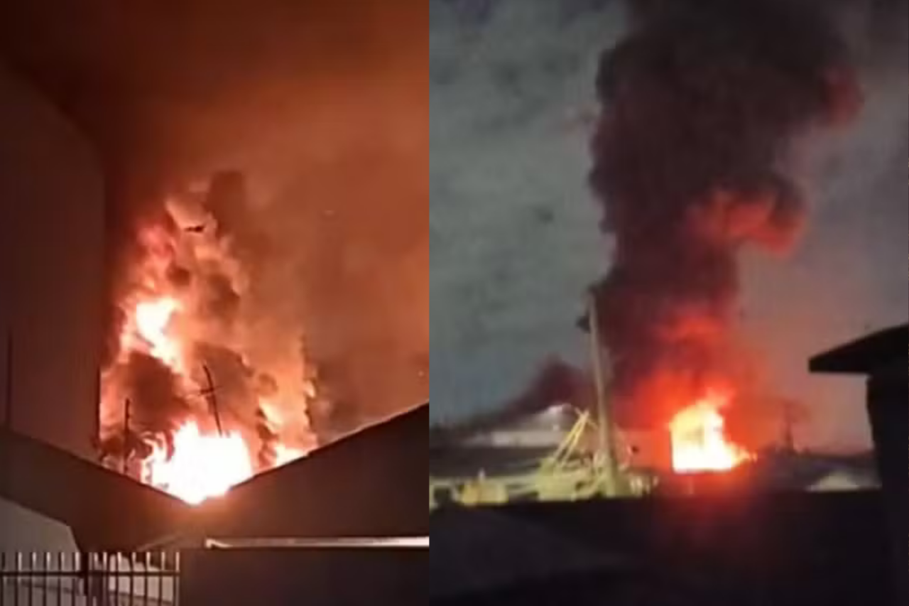 Incêndio destrói parte de empresa agrícola e obriga retirada de moradores na Grande Curitiba