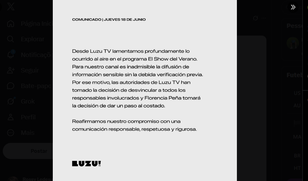 Jornalista anuncia falsa morte do pai de Messi ao vivo e acaba demitida com toda equipe 4 Caso gerou repercussão logo após a família desmentir a informação passada pela jornalista e confirmar que o pai de Messi está em recuperação