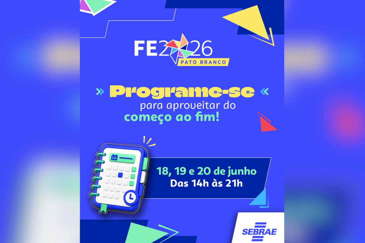 Feira do Empreendedor Sebrae começa nesta quinta-feira em Pato Branco com programação gratuita 9 Evento do Sebrae/PR será realizado de 18 a 20 de junho, em Pato Branco, com palestras, oficinas, consultorias, rodadas de negócios, crédito e oportunidades para empreendedores