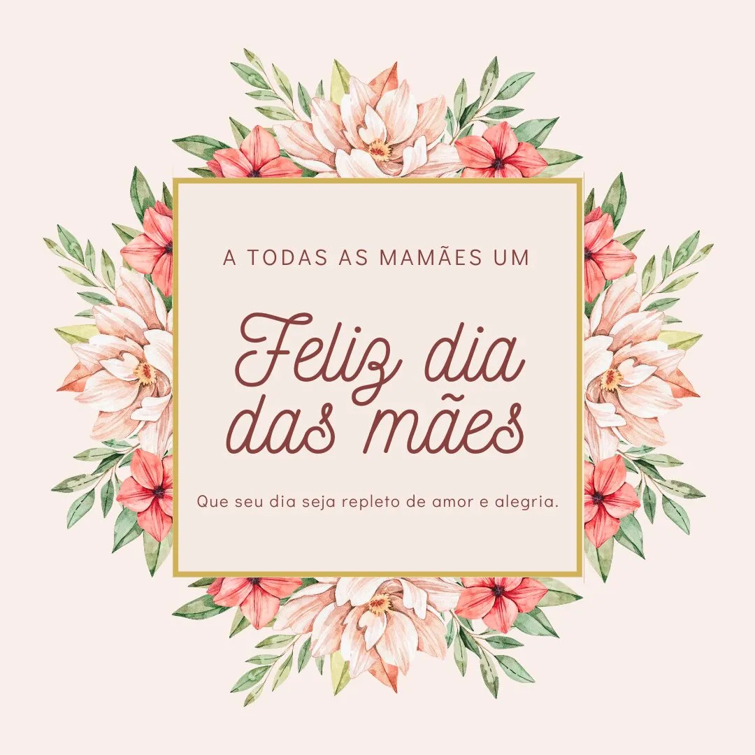 Post instagram dia das maes floral ilustrado rosa