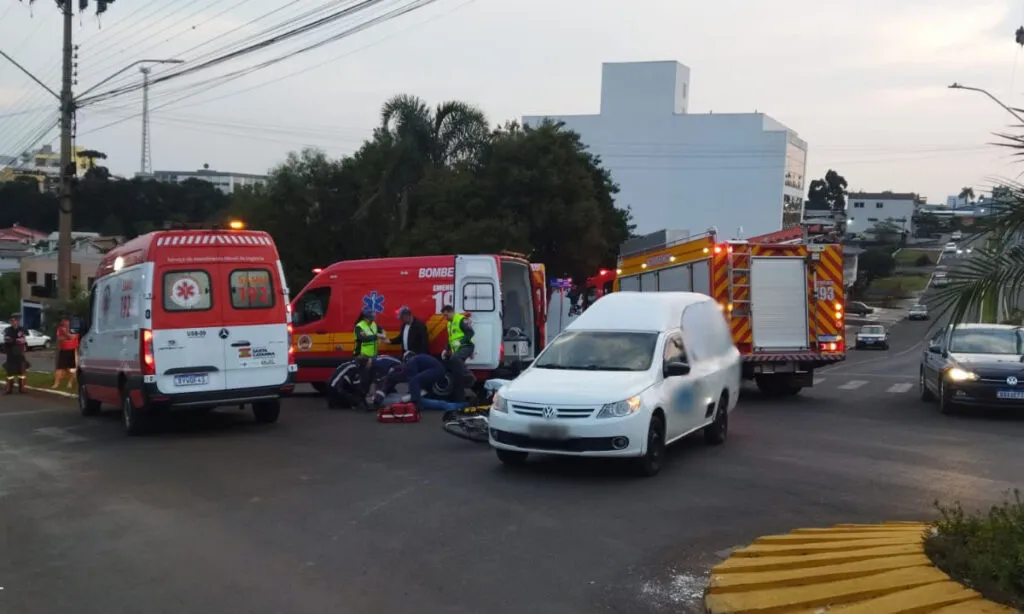 O acidente do tipo atropelamento de ciclista ocorreu na manhã desta sexta-feira na AV. Washington Luiz