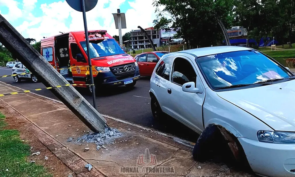 Jovem conduzia um Celta e devido a problemas mecânicos perdeu o controle do veículo quando ocorreu o acidente