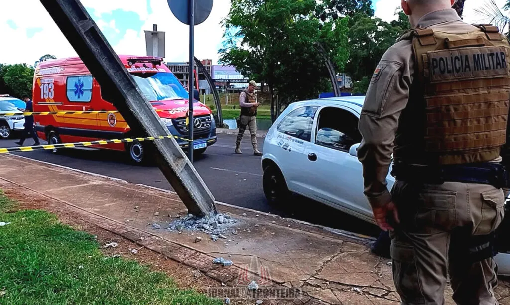 Jovem conduzia um Celta e devido a problemas mecânicos perdeu o controle do veículo quando ocorreu o acidente