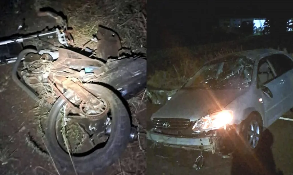 Casal seguia pela rodovia PR 880, quando acabou sendo atingida na parte traseira por um Toyota Corolla que seguia no mesmo sentido